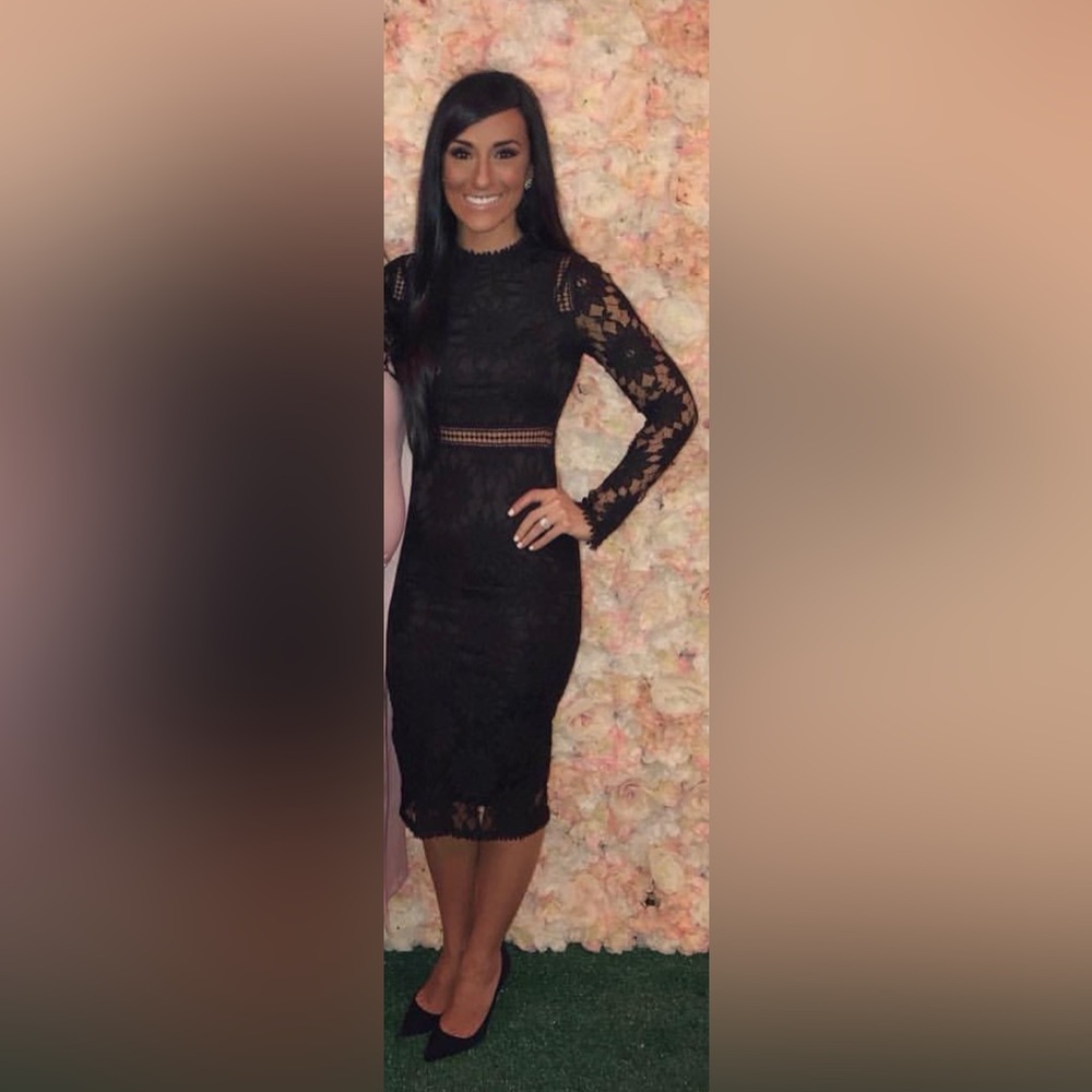 PrettyLittleThing Black Embellished Sheath Dress